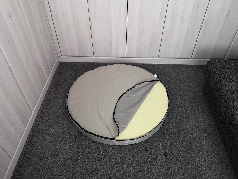 Thumbnail: Memory Foam Mattress  with waterproof cover. Grey Cave Bed 110cm x 10cm