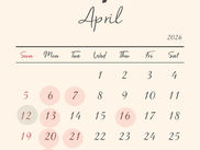 2026年4月のカレンダー