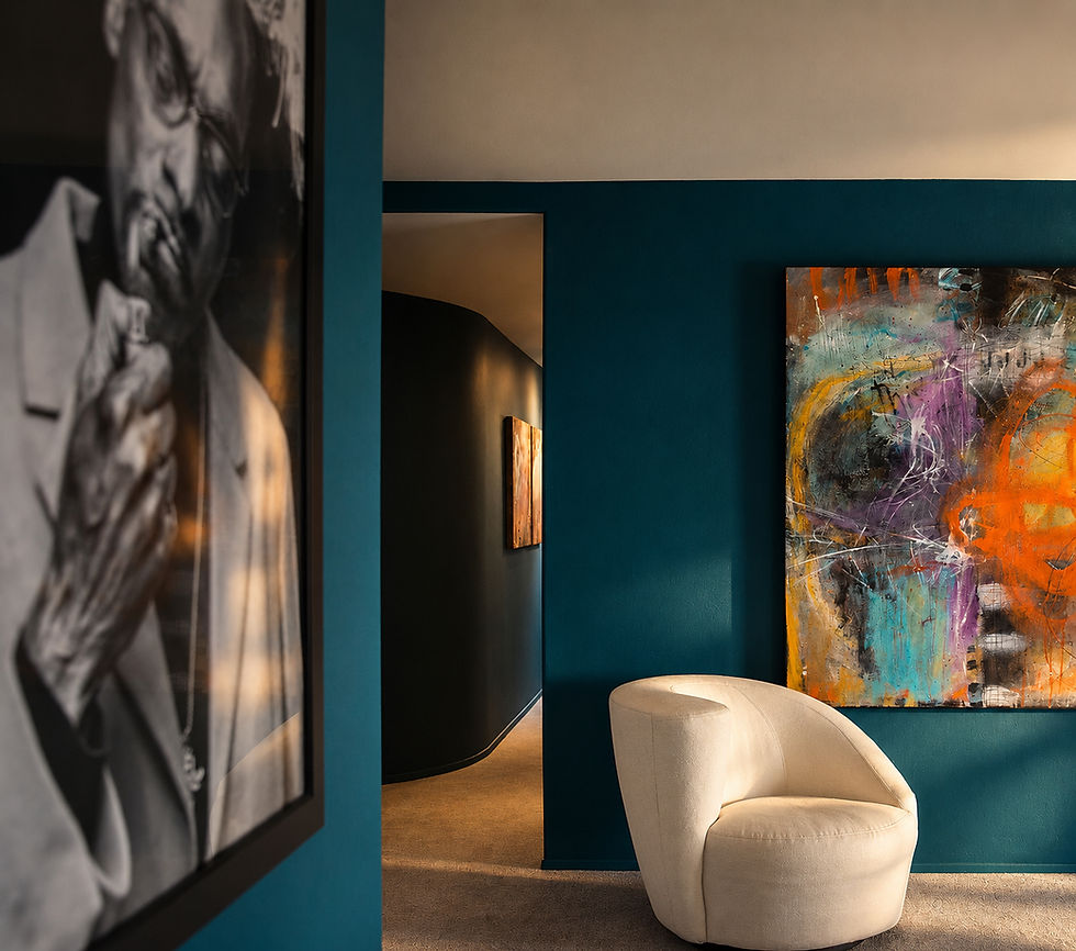Del Cerro Contemporary - Vibrant Expressions Billiards Room for an Abstract Artist