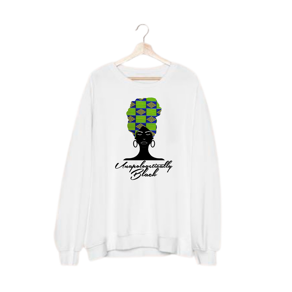 Thumbnail: Unapologetically Black White Crew Neck Sweater