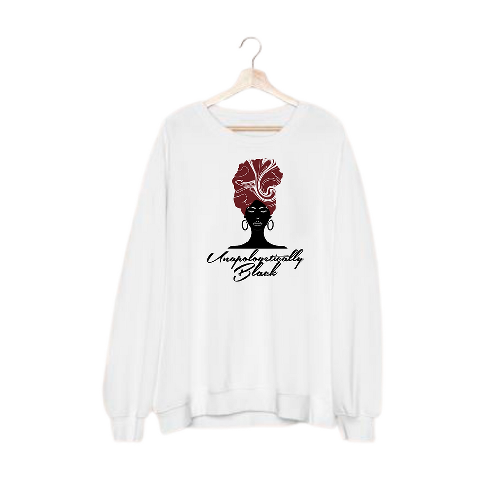 Thumbnail: Unapologetically Black White Crew Neck Sweater