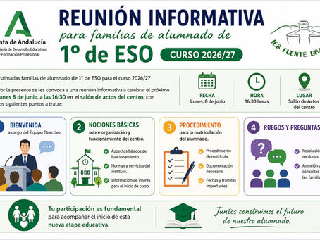 Reunión familias alumnado de nueva incorporación.