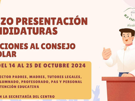Presentación de candidaturas elecciones al consejo escolar.