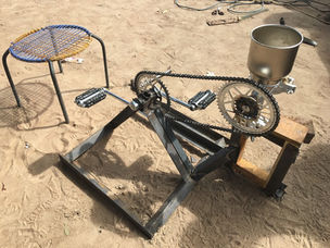 Co-designing a pedal-powered machine to create ground-nut paste in Rhino Refugee Camp, Uganda