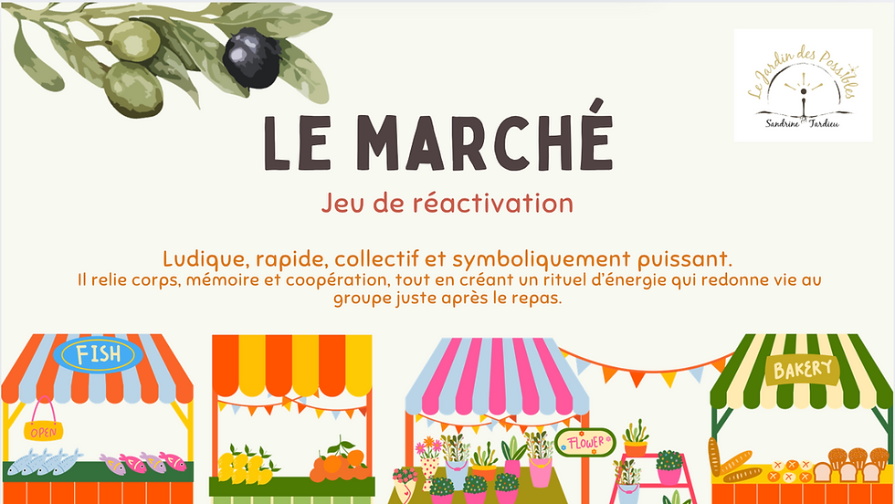 Le marché : Jeu de réactivation