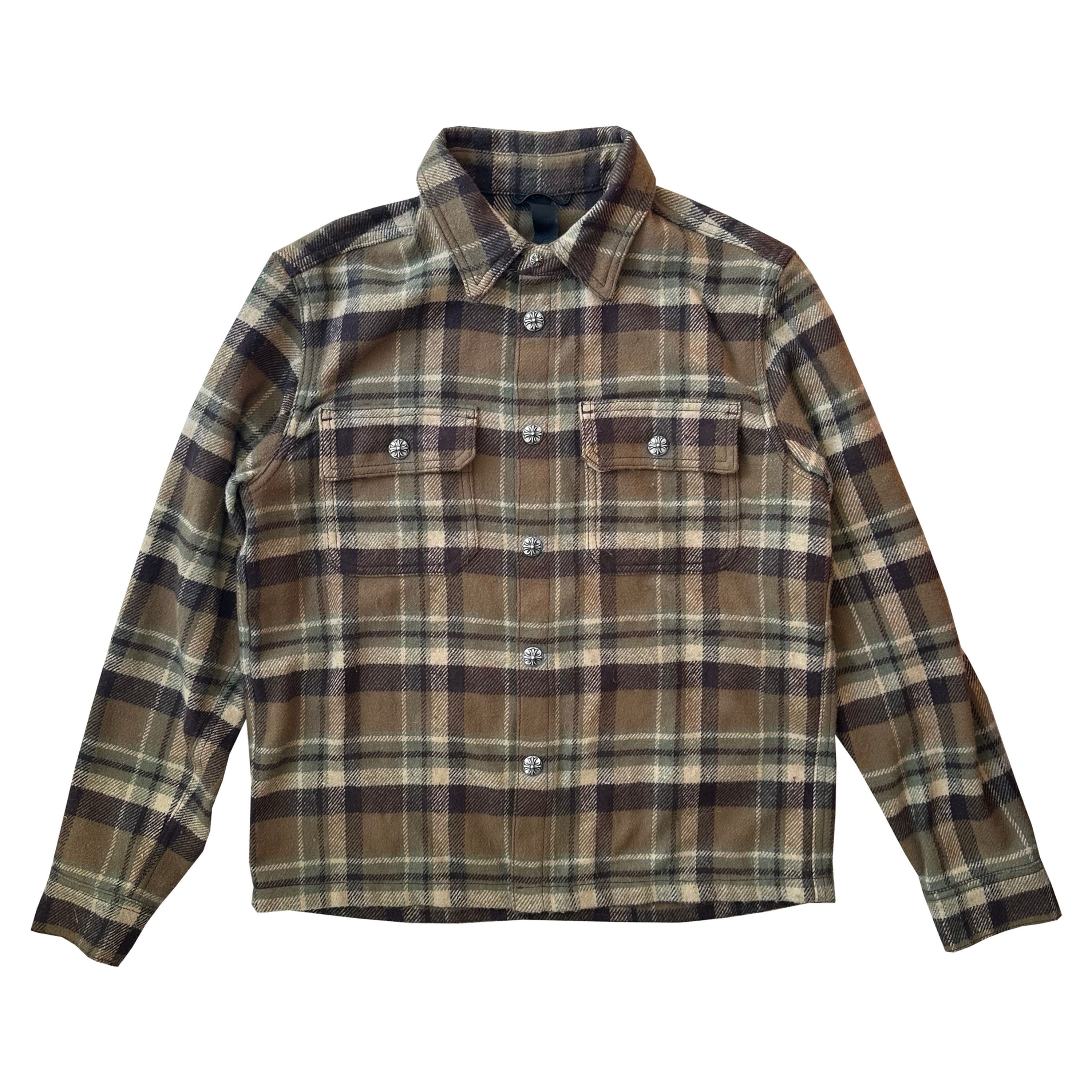 Chrome Hearts button up flannel shirt