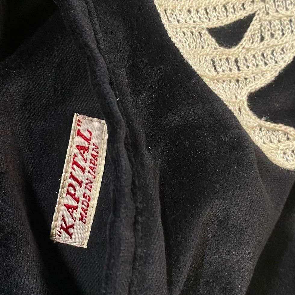 Thumbnail: Kapital Bone Skeleton Velour Souvenir Bomber Jacket 