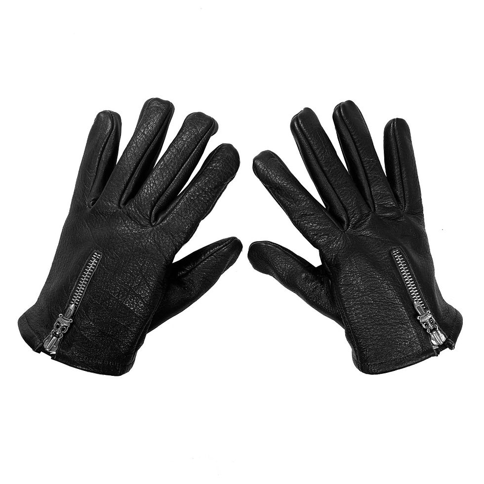 Chrome Hearts Leather zip gloves