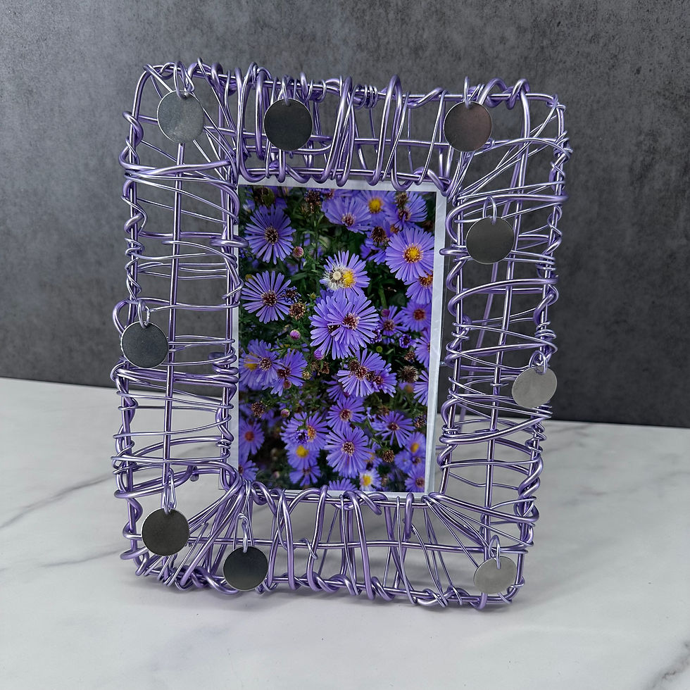 Thumbnail: "Spot" Lilac Wire Photo Frame (4"x6" Vertical window)