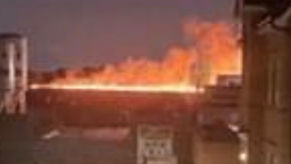 A huge wildfire on the land behind Buckley Hill in Thornton lit up the sky last night