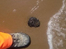 Coastal Contamination on Formby coastline after an oil release offshore