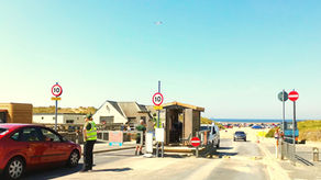 Beach car parks closed due to high tides until 15th August and temperatures will soar to 32°C today