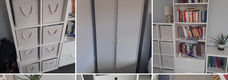 I'm moving out and selling these items - drawers with canvas boxes, lamp, chairs, rug, shelves etc…