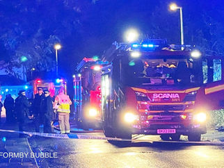 A man in his 60s is being treated for severe injuries after last nights house fire in Formby