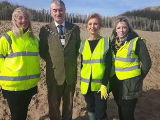 The Mayor of Sefton joined volunteers on a Formby Beach clean event collecting over 130kg of rubbish