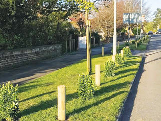 Formby Parish Council install plants and posts on the Gateway into Formby