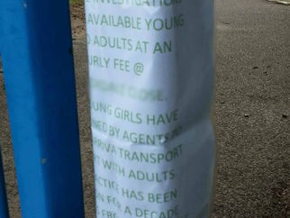 Disturbing signs have appeared in the children's area of Duke Street Park in Formby