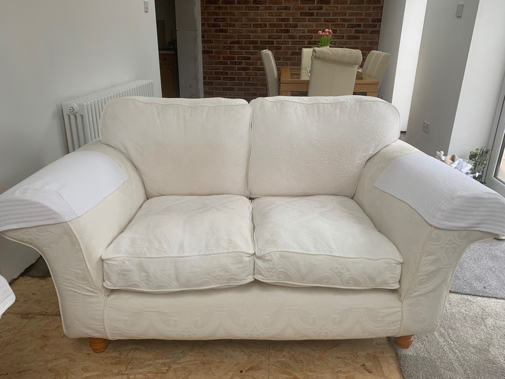 Cream soft cushioned 2 and 3 seater couches for sale. Excellent condition