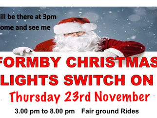 Formby Christmas Lights Switch On Thursday 23rd November from 3pm - The village is closed to traffic