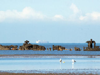 The Two Shipwrecks on Formby beach can still be seen today at low tide