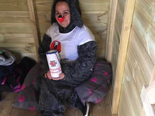 Emma was in the 'Dog House' for 13hrs in Formby for Red Nose Day