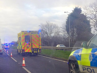 A three vehicle RTC on Formby bypass causes traffic chaos in rush hour