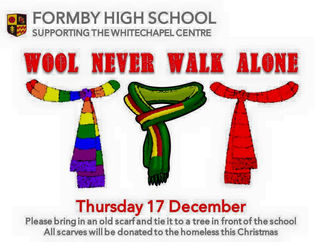 Come to Formby High and tie a scarf on a tree for the homeless today