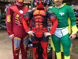 Staff at the BP in Formby dressed up for Superhero Day and also have a cake sale tomorrow