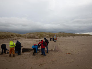 An archaeological training day at Formby beach was a great success