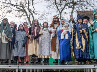 Crowds flocked to enjoy the annual Formby Village Nativity today at Formby Pool Gardens