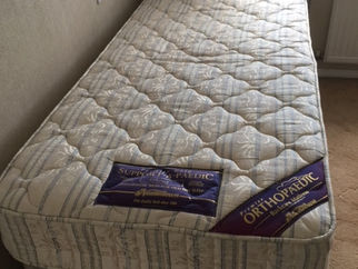 Single divan bed with orthopaedic mattress - £25