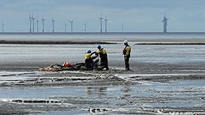 Emergency Call After Person Becomes Stuck in Mud at Crosby Beach