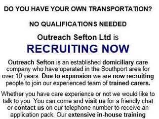 Carers wanted - Outreach Sefton