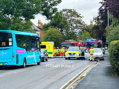 Serious RTC on corner of Elbow Lane and Duke Street, Air Ambulance in attendance