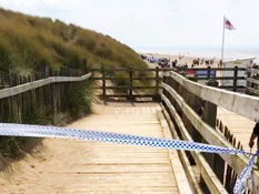 Formby Beach was evacuated this afternoon after reports of a suspicious object