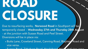 Road Closure in Southport on Wednesday 27th and Thursday 28th August