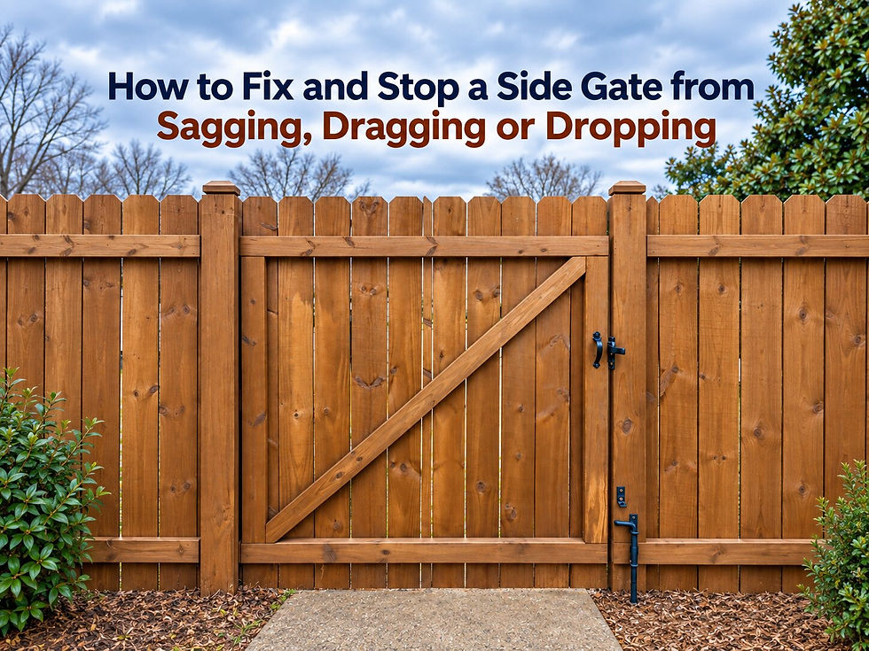 How to Fix and Stop a Side Gate from Sagging, Dragging or Dropping