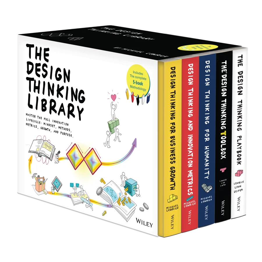The Design Thinking Library boxset by Michael Lewrick, published by Wiley, with five books