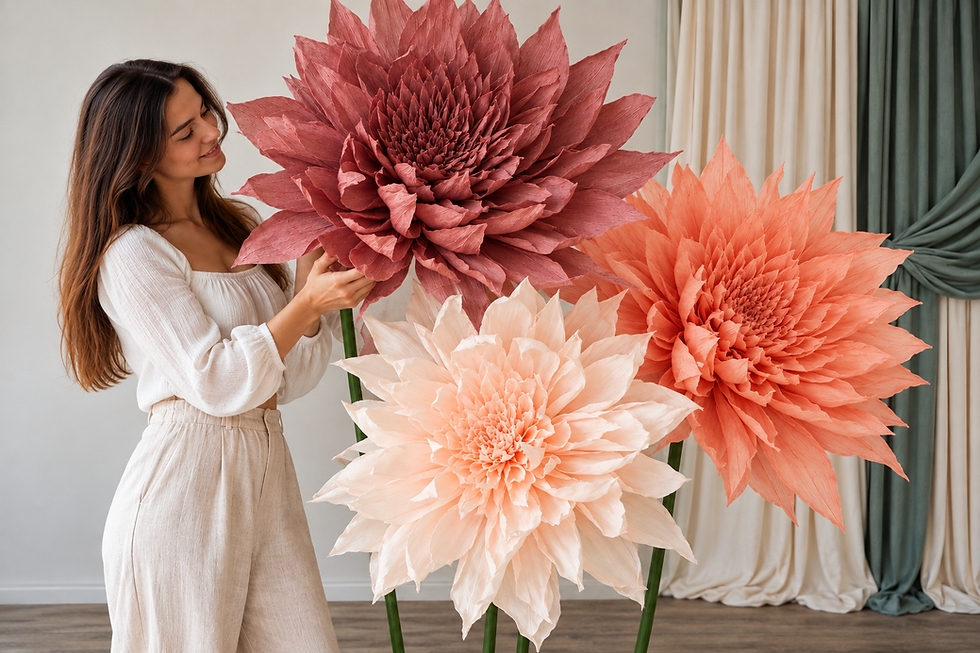 Flori gigant handmade EmmArt Atelier pentru decor de evenimente