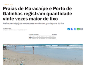 Pesquisadores do PELD TAMS investigam origem de lixo no litoral pernambucano