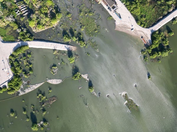Lagoa Mundaú após o desastre. Foto: Secom Alagoas