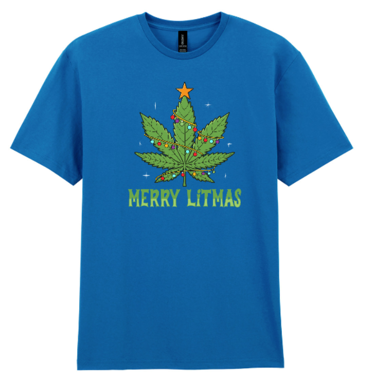 Thumbnail: Christmas T-Shirt Merry Litmas  weed tree