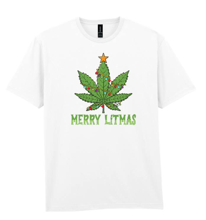 Thumbnail: Christmas T-Shirt Merry Litmas  weed tree