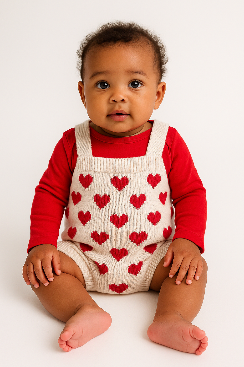 Heartfully Yours Knit Dungaree Set (6m)