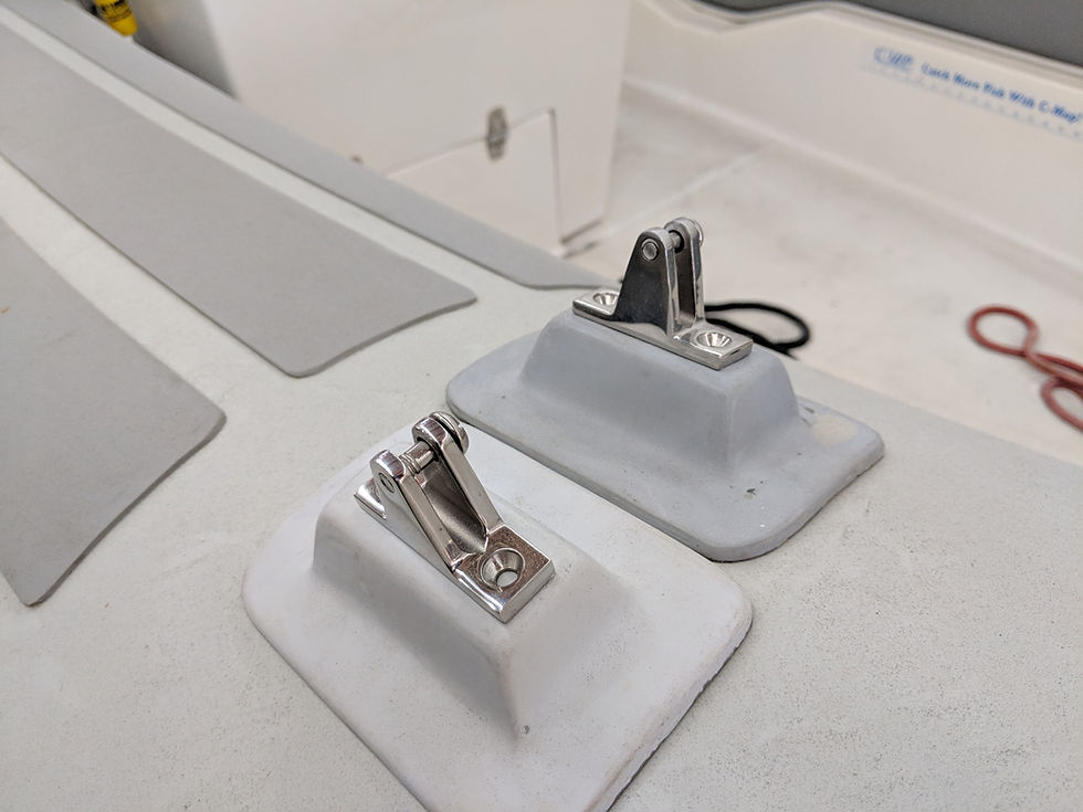 Thumbnail: Fiberglass Bimini Bracket and hardware