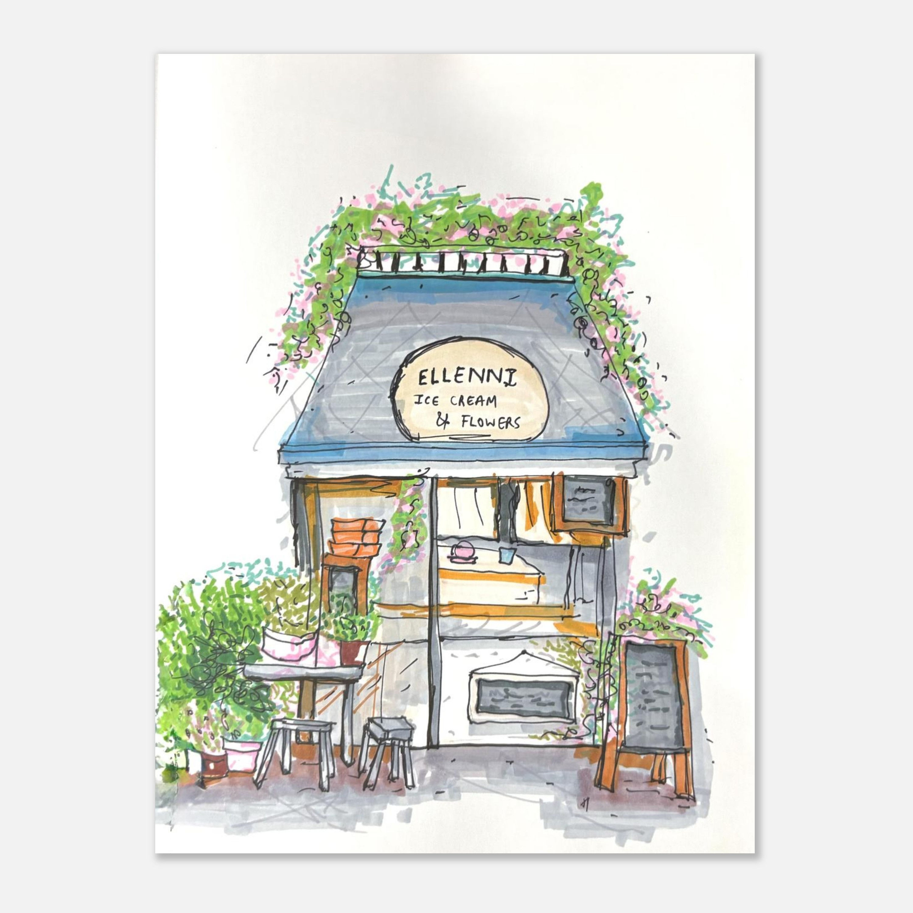 The little flower shop Art Print