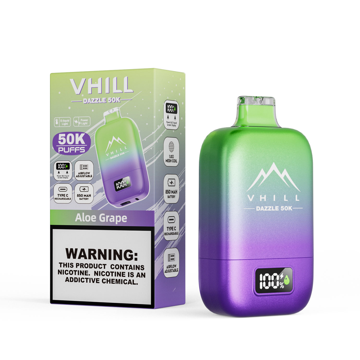 【ニコパフ】VHILL 50K　アロエグレープ