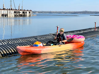 Kayaker collecting