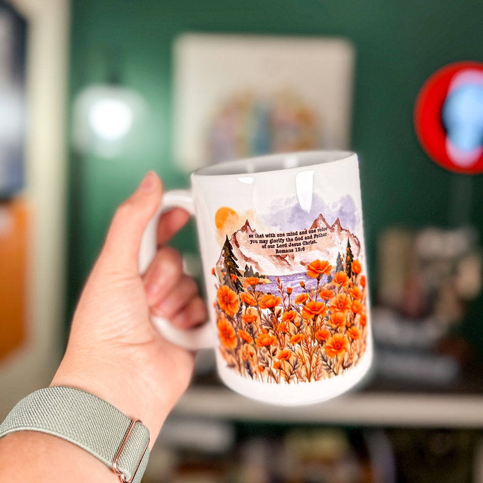 Romans 15:6, One Voice Mug 15oz