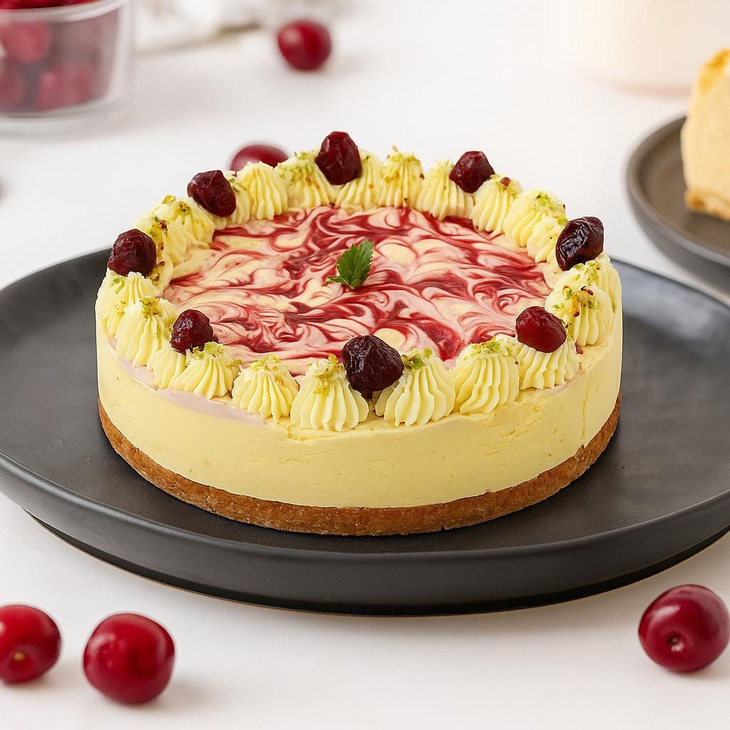 Saffron & Cherry cheesecake
